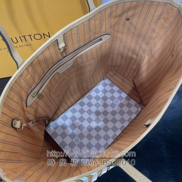 Louis Vuitton新款女包 N50047 路易威登Neverfull经典手袋 LV编织皮革肩带购物袋手提包妈咪包  ydh4201